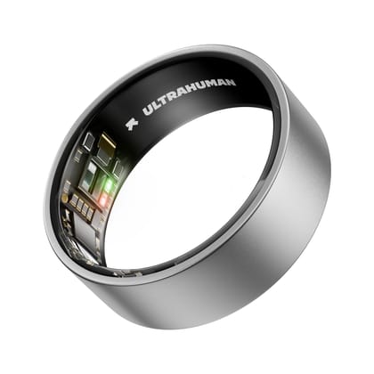 ULTRAHUMAN Ring AIR - Raw Titanium - Size 12 - Smart Ring | No Monthly Subscription | Size First with Sizing Kit | Sleep Tracking Wearable - Heart Rate - Fitness Tracker Raw Titanium / 12