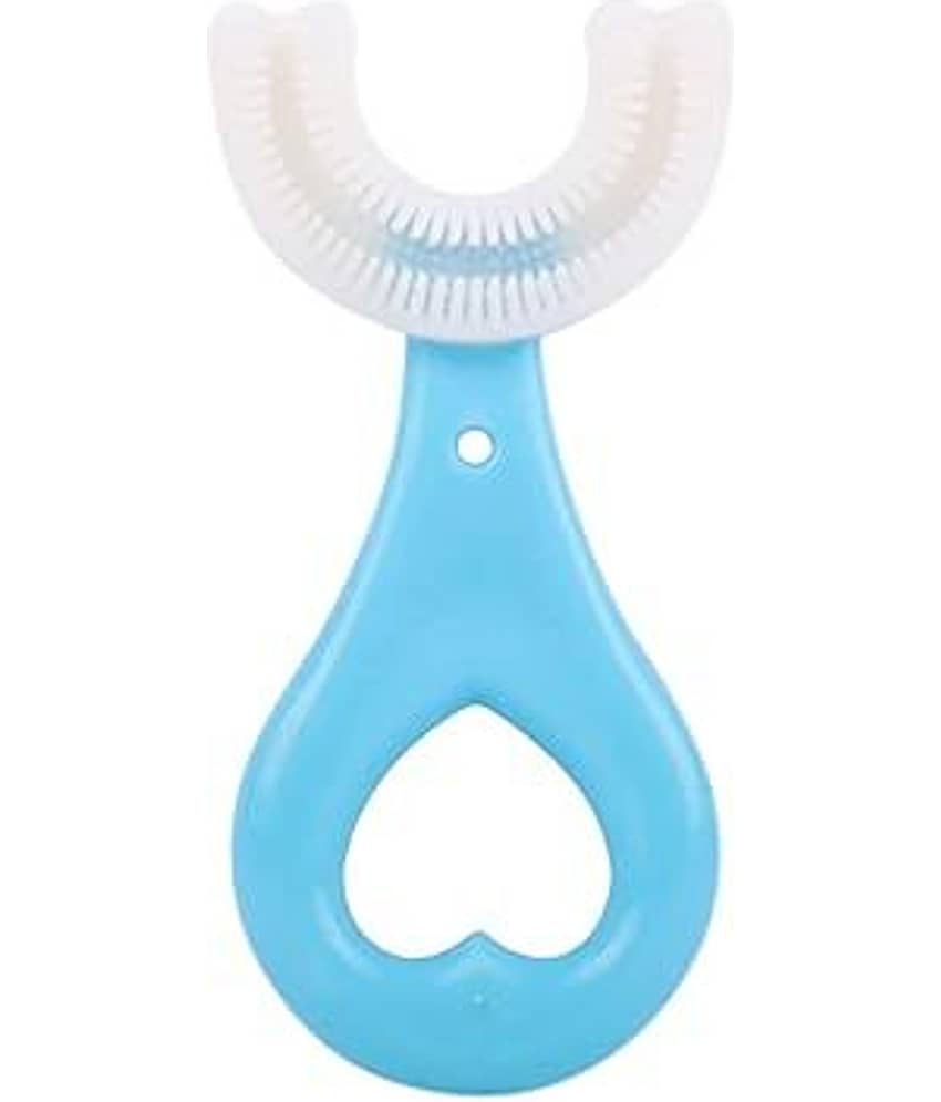 U Shaped Toothbrush For Kids Manual Whitening U Type 360 Degree Soft Silicone Oral Teeth Cleaning, Pack of 1