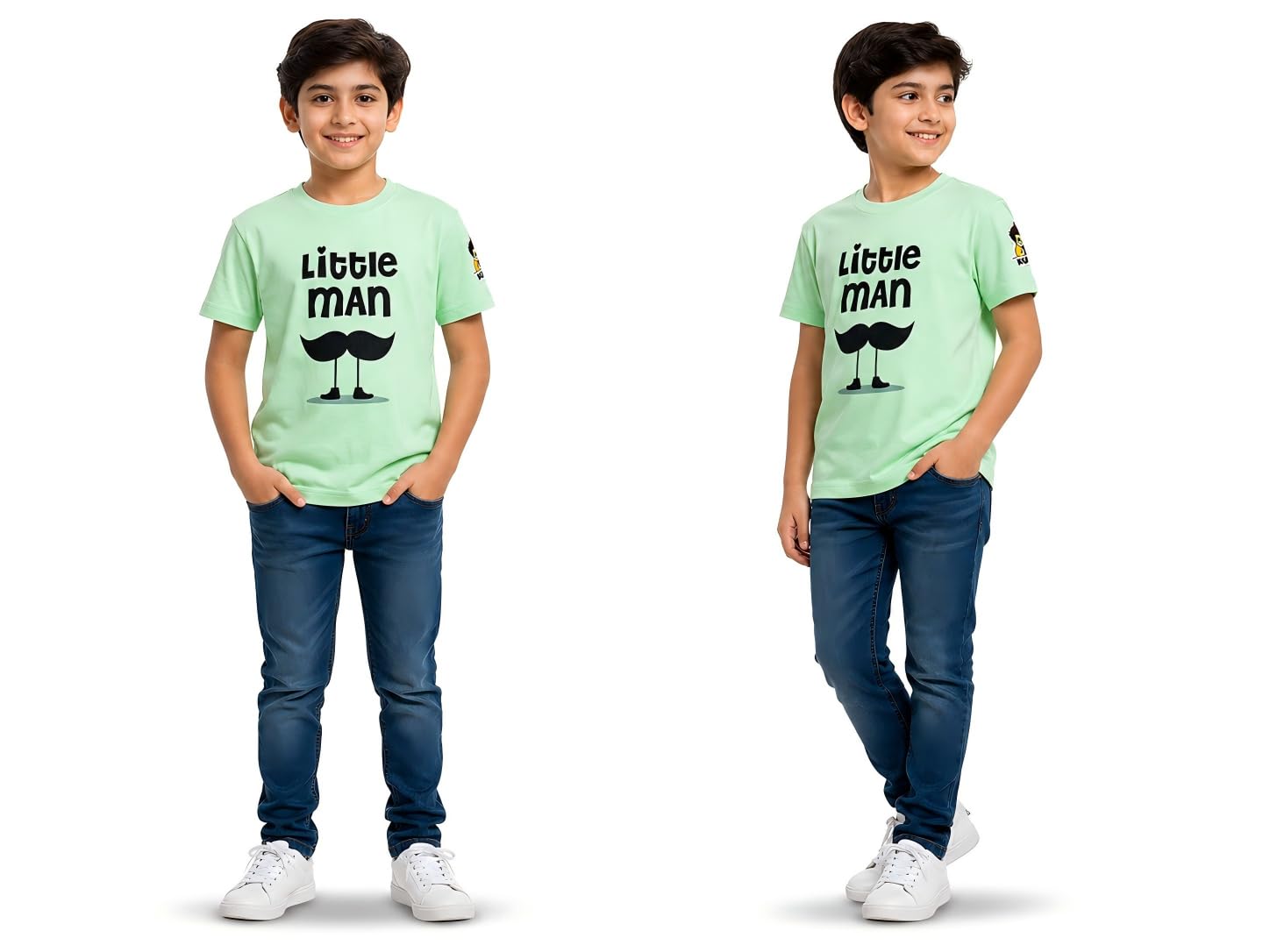 KUCHU Unisex Tshirt | Made of Super Combed Cotton-Modal Natural Fiber Better Than 100% Cotton| Soft & Breathable Fabric| Unique Digitally Printed Design |Vibrant Colour | Little_Man