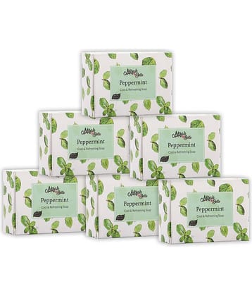 Mirah Belle Organic Peppermint Cool and Refreshing Soap Bar (Pack of 6-125 gm) Soap 750 g Pack of 6