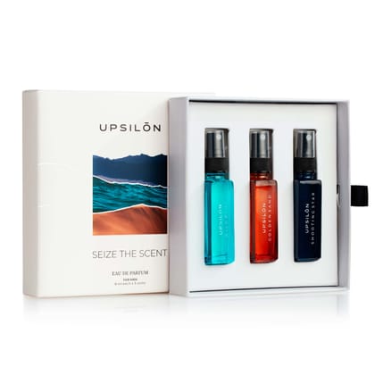 Upsilon Seize The Scent | Combo of Long-Lasting Pocket Perfumes | Eau De Parfum for Men | Exotic Perfume | Luxury Gift Set for Men | Men's Perfume - 8 ml Each | Pack of 3 Upsilon Seize The Scent | Combo of Long-Lasting Pocket Perfumes | Eau De Parfum for Men | Exotic Perfume | Luxury Gift Set for Men | Men's Perfume - 8 ml Each | Pack of 3