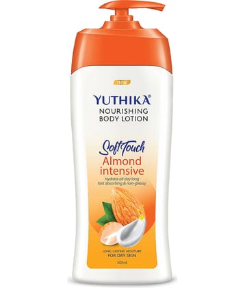 Yuthika Almond Body Lotion for Dry Skin 300ml, Long Lasting Nourishing Body Lotion Non-Greasy, Fast Absorbing Bodylotion