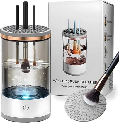 Electric Makeup Brush Cleaner with USB Charging | Automatic Rotating Cosmetic Brush Washer & Dryer | Deep Cleaning Machine for All Size Makeup Brushes (Color May Vary) Electric Makeup Brush Cleaner with USB Charging | Automatic Rotating Cosmetic Brush Washer & Dryer | Deep Cleaning Machine for All Size Makeup Brushes (Color May Vary)
