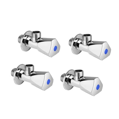 Orvos Angle Valve, Triangular, Premium 304 Stainless Steel Chrome Plated Body with Full Brass Cartridge Inside, Set of 4, for Hot & Cold Supply to Geysers, Sinks, Basins and Flush Tanks Orvos Angle Valve, Triangular, Premium 304 Stainless Steel Chrome Plated Body with Full Brass Cartridge Inside, Set of 4, for Hot & Cold Supply to Geysers, Sinks, Basins and Flush Tanks