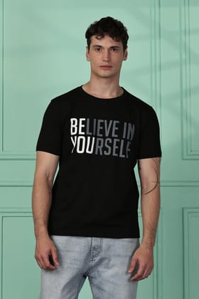 Cotton Black Graphic BIYS T-Shirt Cotton Black Graphic BIYS T-Shirt