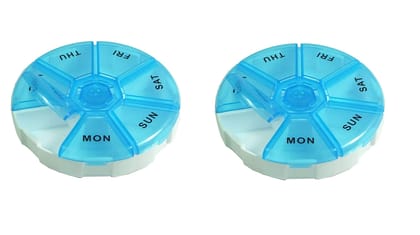 Ezyfit Portable 7 Day Weekly Pill Organizer Box with Larger Compartments for Bigger Pills
