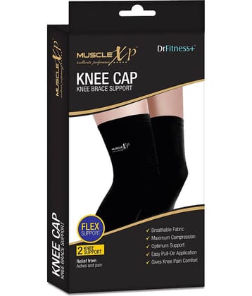 MuscleXP DrFitness+ Knee Cap & Brace Knee Compression Support For Men & Women, Gym, Cycling, Running and  Exercise, Knee Brace Joint Pain Relief (Medium)