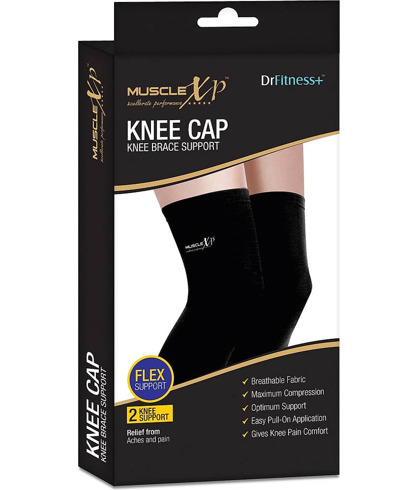 MuscleXP DrFitness+ Knee Cap & Brace Knee Compression Support For Men & Women, Gym, Cycling, Running and  Exercise, Knee Brace Joint Pain Relief (Medium)