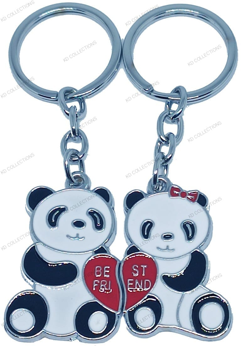 KD COLLECTIONS Cute Couple Panda Keychain - Multicolor - Pack of 1 Keychain