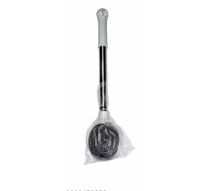 Premium Stainless Steel Long Handle Kitchen Scrubber Brush | Heavy Duty Dish Cleaning Brush | Steel Wool Scrub for Sink, Utensils, Pots & Pans | Rust Resistant Cleaner (1 Pc)