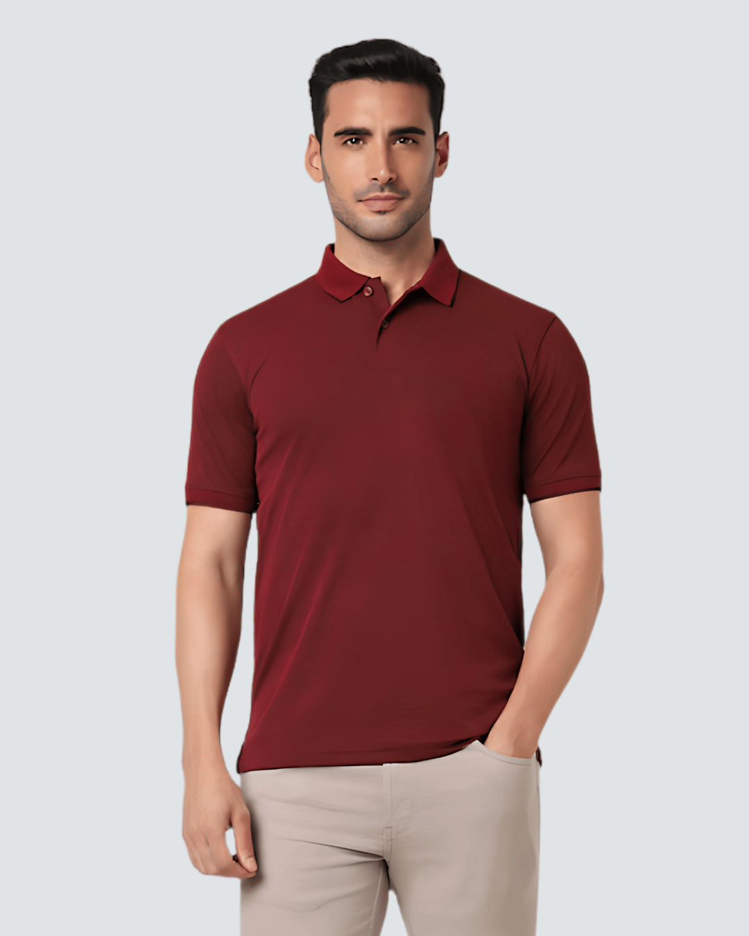 Heganwalk Men’s Polo T-Shirt ( Maroon )