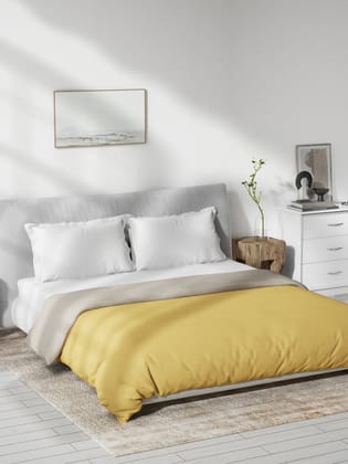DDecor 100% Premium Cotton Double Quilt | Plain 136TC | Reversible, Soft & Comfortable | Perfect for Everyday Bedroom Use | Creme Collection | 229 CM X 274 CM