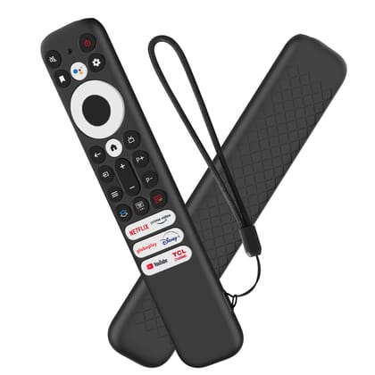 Cotbolt Silicone TV Remote Cover Case Compatible with TCL Tv Remote RC802NU1 IFFALCON Smart LED TV Remote Protective Cover with Lanyard [Remote NOT Included] (Black) Cotbolt Silicone TV Remote Cover Case Compatible with TCL Tv Remote RC802NU1 IFFALCON Sm
