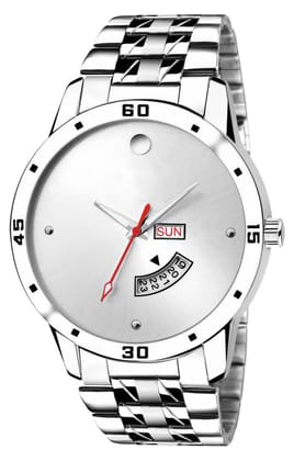 Silver Day Date Analog Watch for Men LR103 Silver Day Date Analog Watch for Men LR103