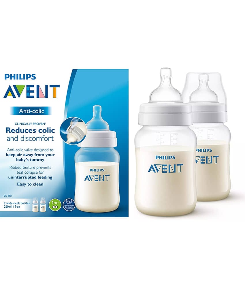 Philips Avent - White 260 ml Feeding Bottle (Pack of 2)