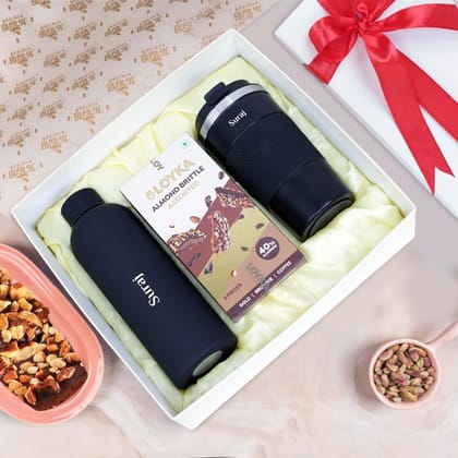 Personalized Gift Set with Rubber Bottle Tumbler & Loyka Chocolates