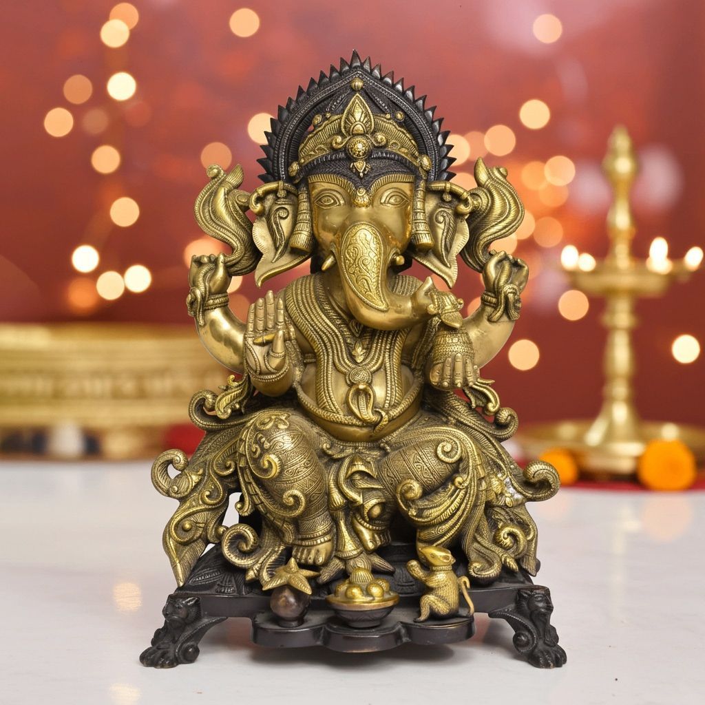 Brass Showpiece Ganesh Ji God Idol Statue (BSMAS1508 C)