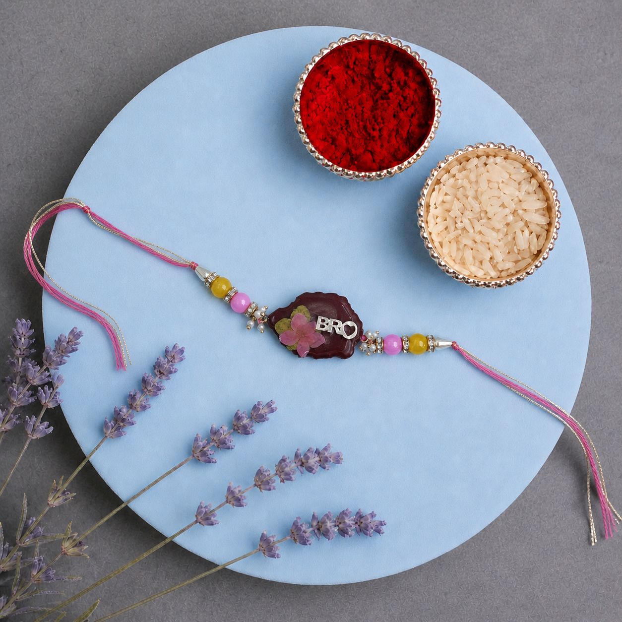 Elegant Bro Floral Resin Rakhi