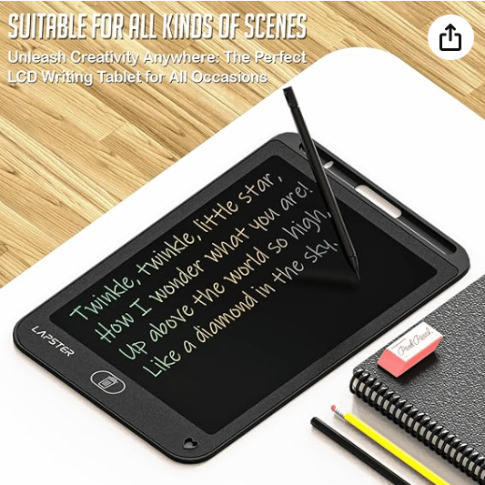 Lapster LCD Writing Tablet 8.5 inches Screen Slate for Kids,and Writing pad for Kids(Black)