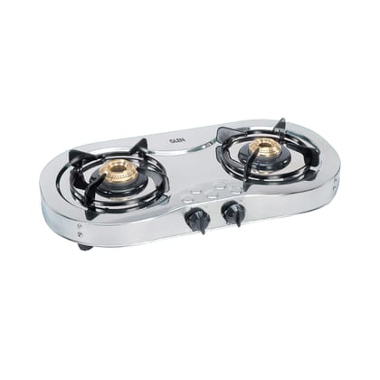 2 Burner Stainless Steel  Gas Stove with Brass Burner (CT1025SS)