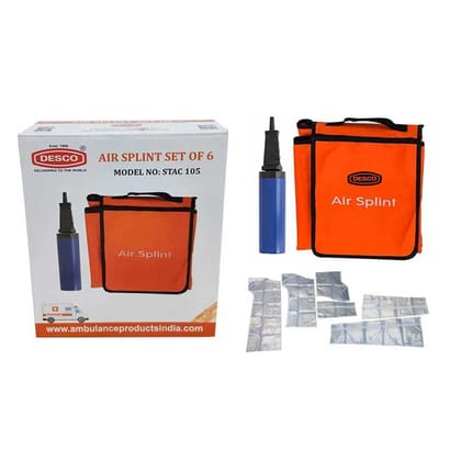 DESCO Air Splint Set of 6 for Arm, Leg, Hand & Foot