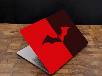 Adefex Laptop Skin Sticker for all laptop & notebook - Abstract Batman Red & Black
