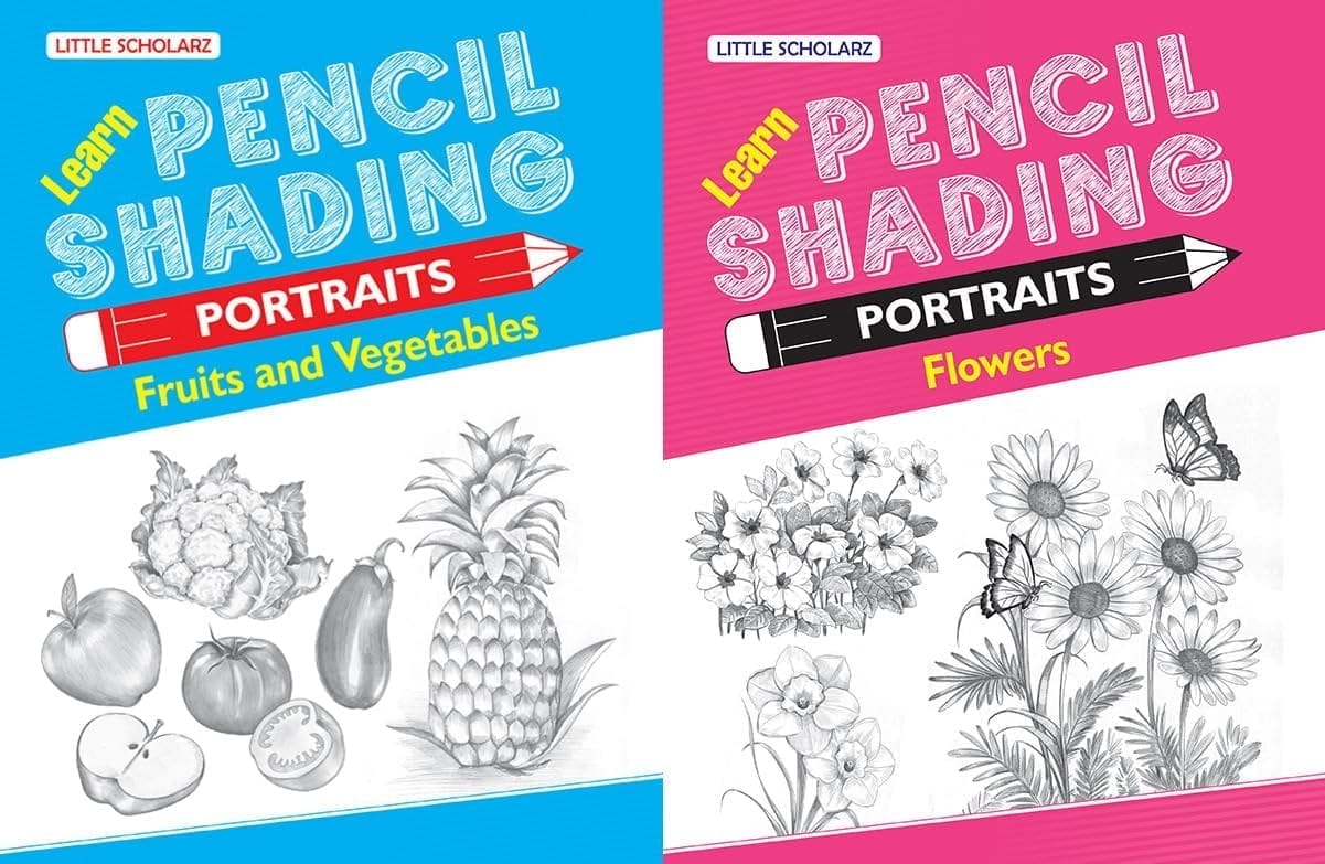 Learn Pencil Shading Portraits - FRUITS, VEGETABLES & FLOWERS [Paperback] [Sep 24, 2023] RPH Editorial Board