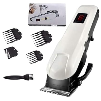 COLOR SPLASH Km-809A Men Trimmer And Electric Hair Clipper White & Black Rechargeable Professional Electric Hair Clipper And Hair Trimmer for Men, 120-Minute Run Time For The Razor Black White White Black / Standerd