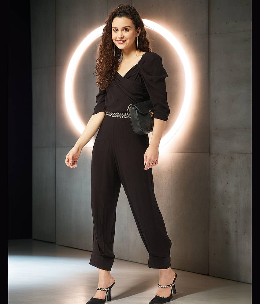 Zima Leto - Black Rayon Regular Fit Women's Jumpsuit ( Pack of 1 )