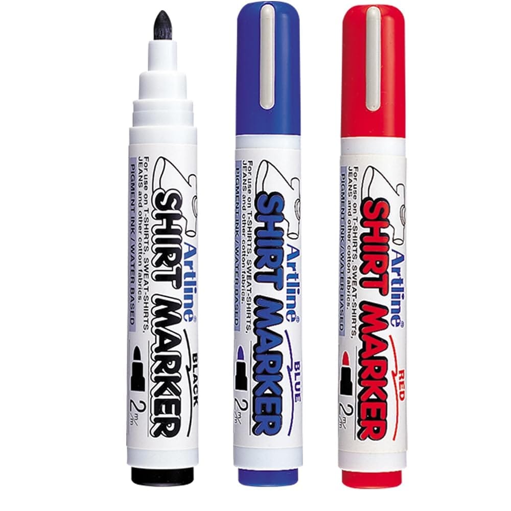 Artline T-Shirt Marker Pack of 3 | Black, Blue, Red