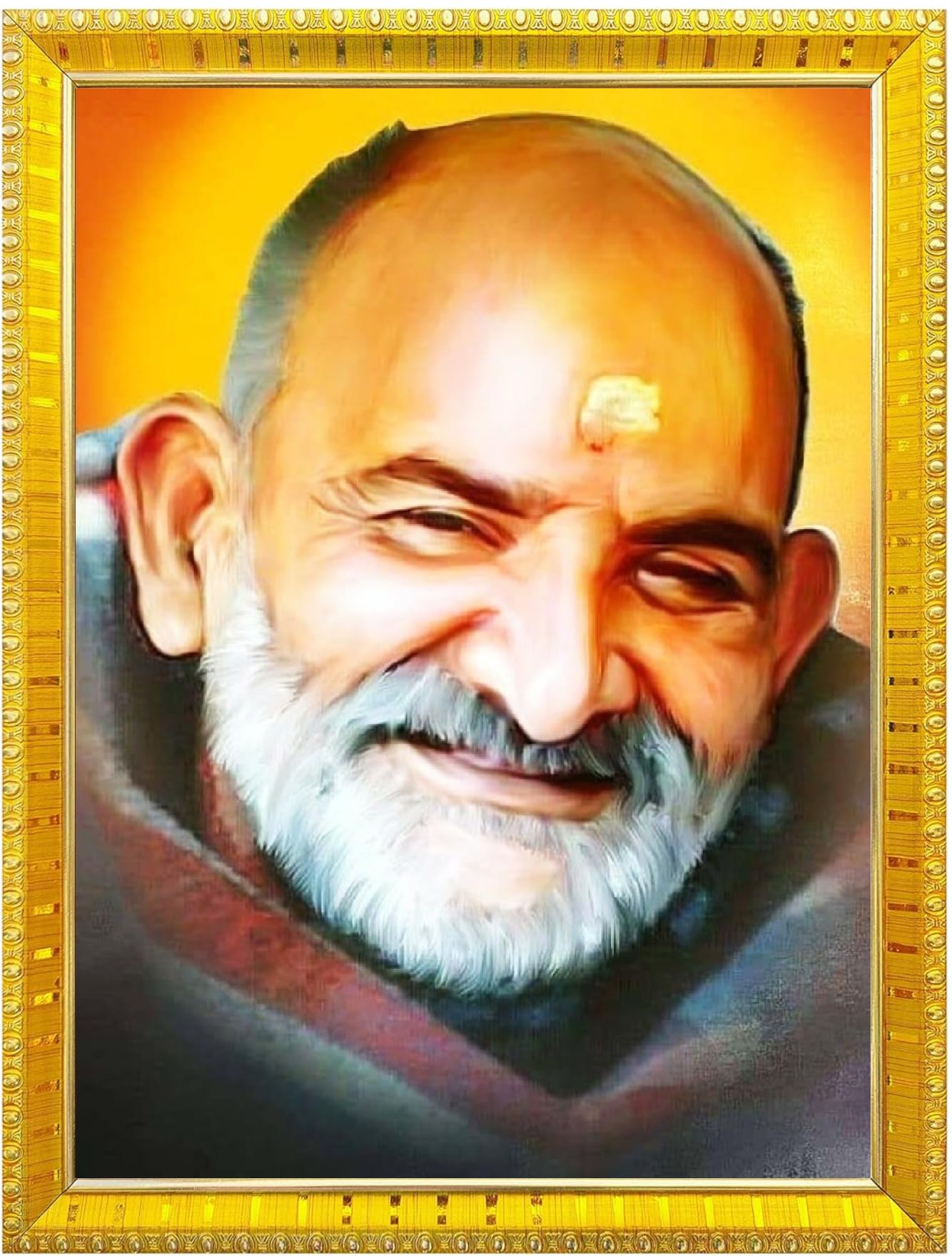 NOKKES Neem Karoli Baba Neev Karori baba Photo Frames Religious Photo frame 5X7 Inch Photo Frame_W24