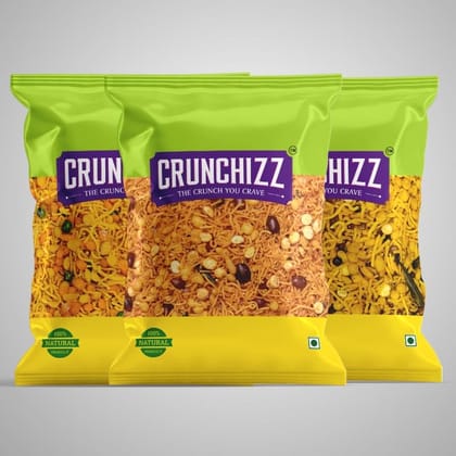 CRUNCHIZZ - 3 in 1 - NAMKEEN MIXTURE COMBO I Spicy, Crunchy, Authentic I No Artificial Additives I Perfect Tea-Time Bites I SPICY, SWEET & BOMBAY Mixture I 150 Grams Each I Total 450 Grams