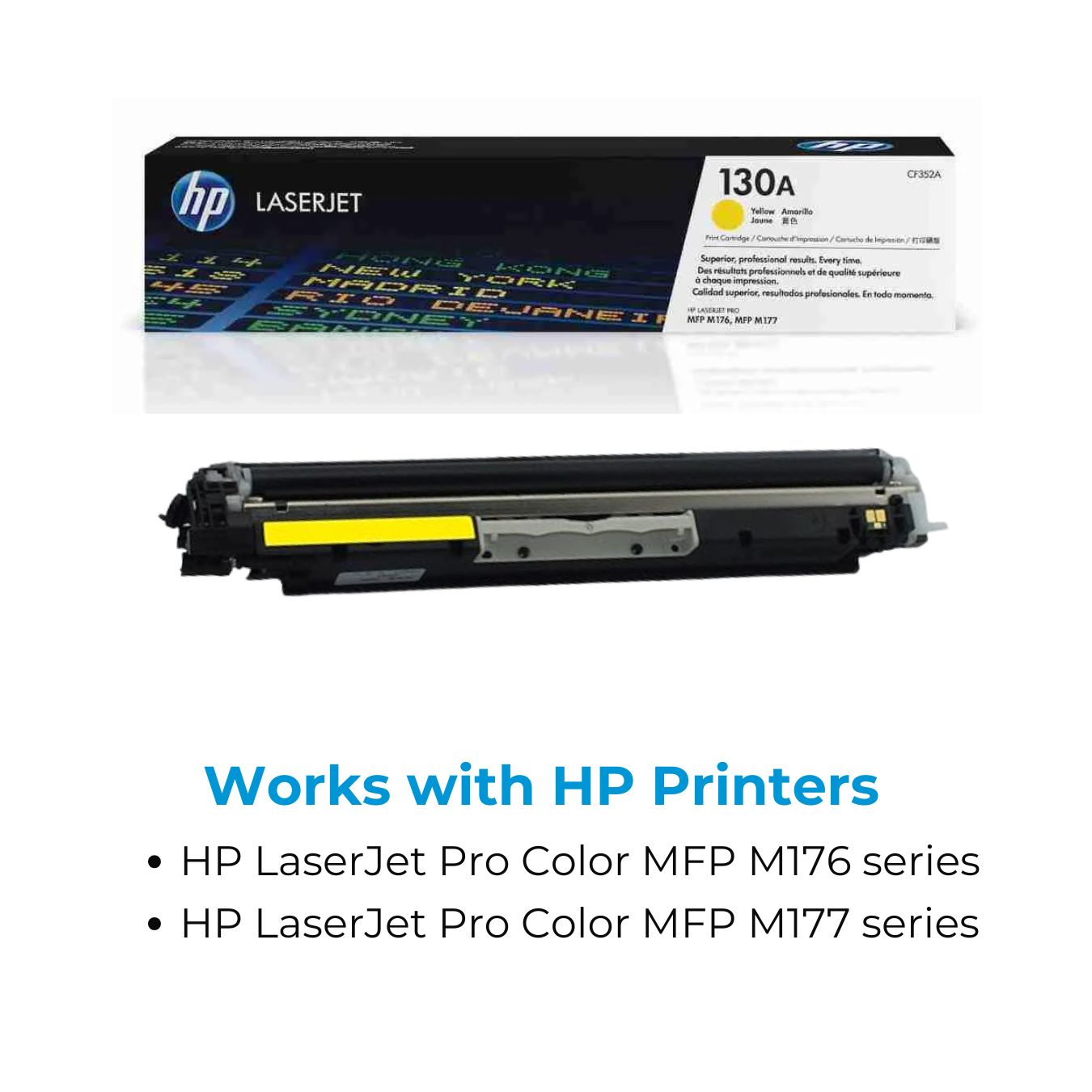 HP 130A Yellow Original LaserJet Toner Cartridge (CF352A)