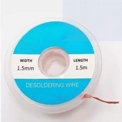 Desoldering Wire 1.5mm x 1.5M | Precision Solder Remover Braid for PCB Repairs & Electronics Projects (Round Tip) Desoldering Wire 1.5mm x 1.5M | Precision Solder Remover Braid for PCB Repairs & Electronics Projects (Round Tip)