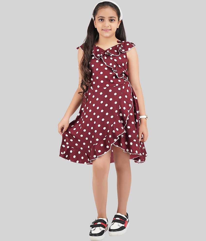 Being Naughty Polyester Asymmetric Dress For Girls ( Pack of 1 , Chocolate Brown )