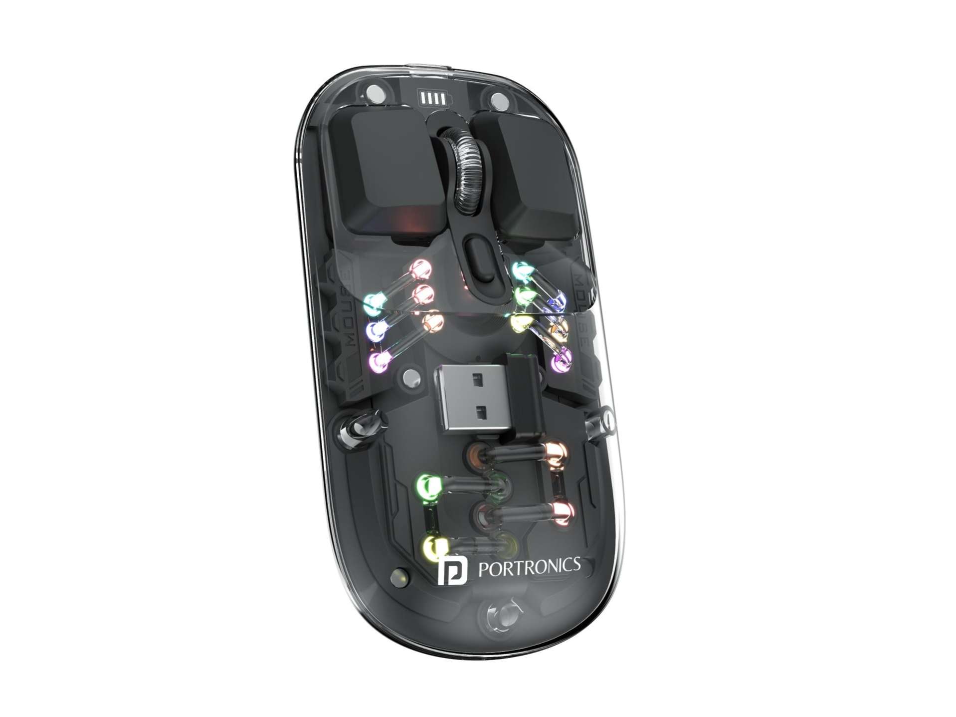 Portronics Toad 5 Mouse, Bluetooth & 2.4 GHz Wireless, Rechargeable, RGB Lighting, Keyboard-like Buttons
