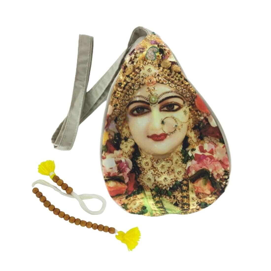 MAYAPURI Printed Gomukhi Japa Bag/Chanting Bag/Bead Bag with Zip Pocket & Sakshi Mala (Pack of 1)