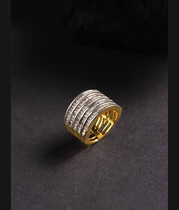 Priyaasi Gold-Plated  Stylish Rings with American Diamond for Women