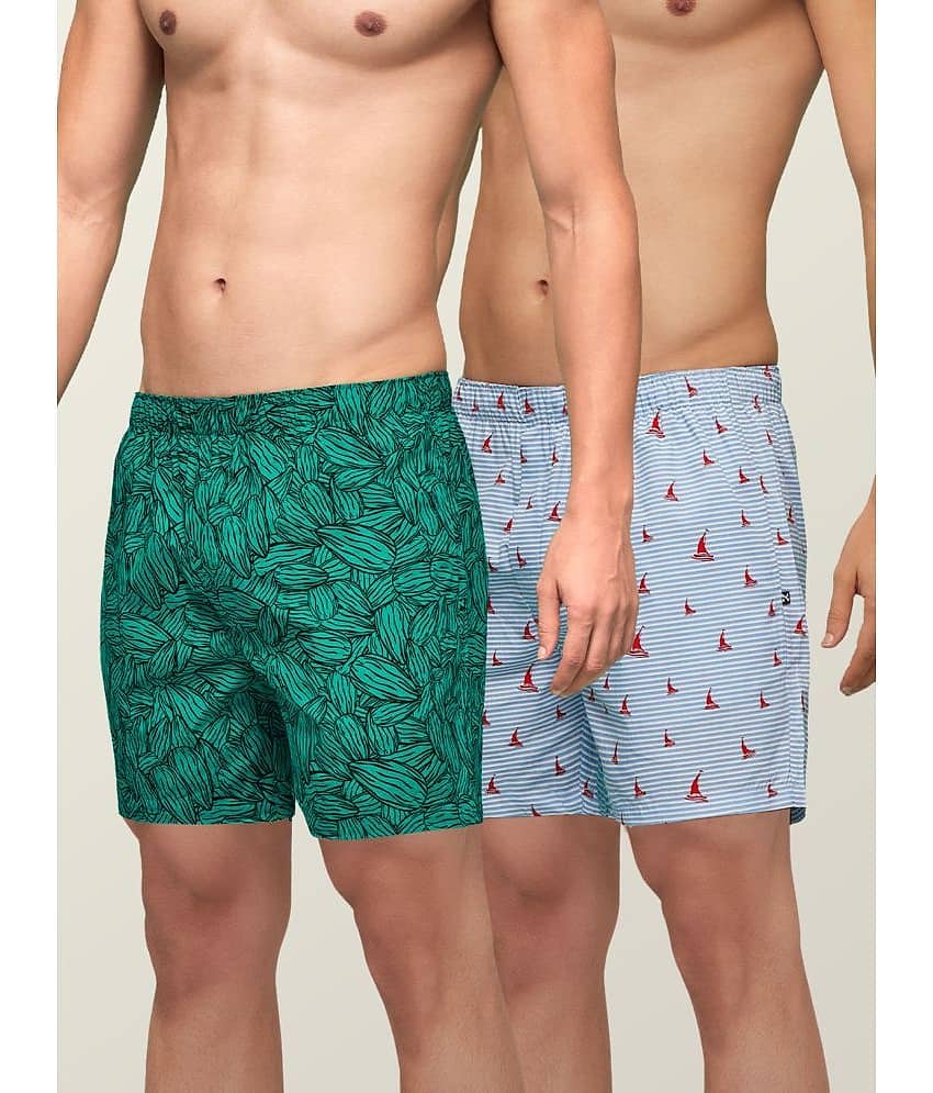 XYXX Pack of 2 Cotton Blend Boxers For Men's ( Multicolor )