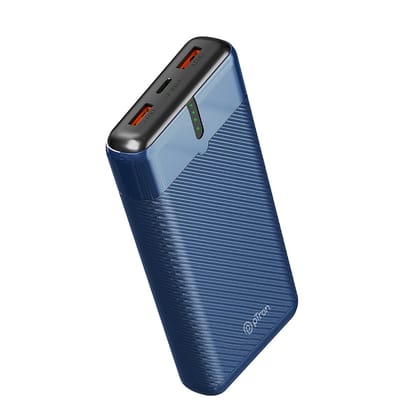 pTron Dynamo Surge 20000mAh 22.5W Fast Charging Power Bank, Supports VOOC/Wrap/Dash USB Charging, 20W PD Fast Charging, 3 Outputs, 1 Input & Multiple Layers of Protection,USB Type-C Input (Blue) Navy Blue / 20K mAh