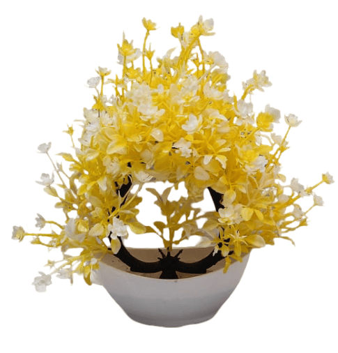 Artificial Flower Plant - Yellow & White Decorative Home Decor