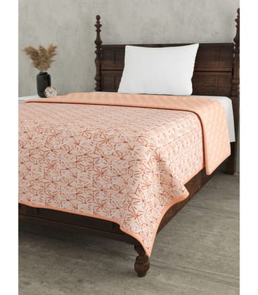 Blush Peach Comfort Dohar Pure Cotton | Single Bed Blush Peach Comfort Dohar Pure Cotton | Single Bed