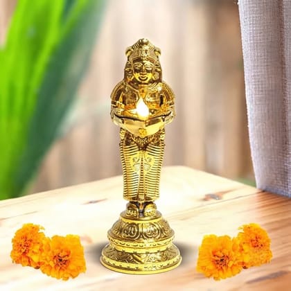 Delhi Deals Golden Welcome Lady Water Sensor Diya Pack of 1