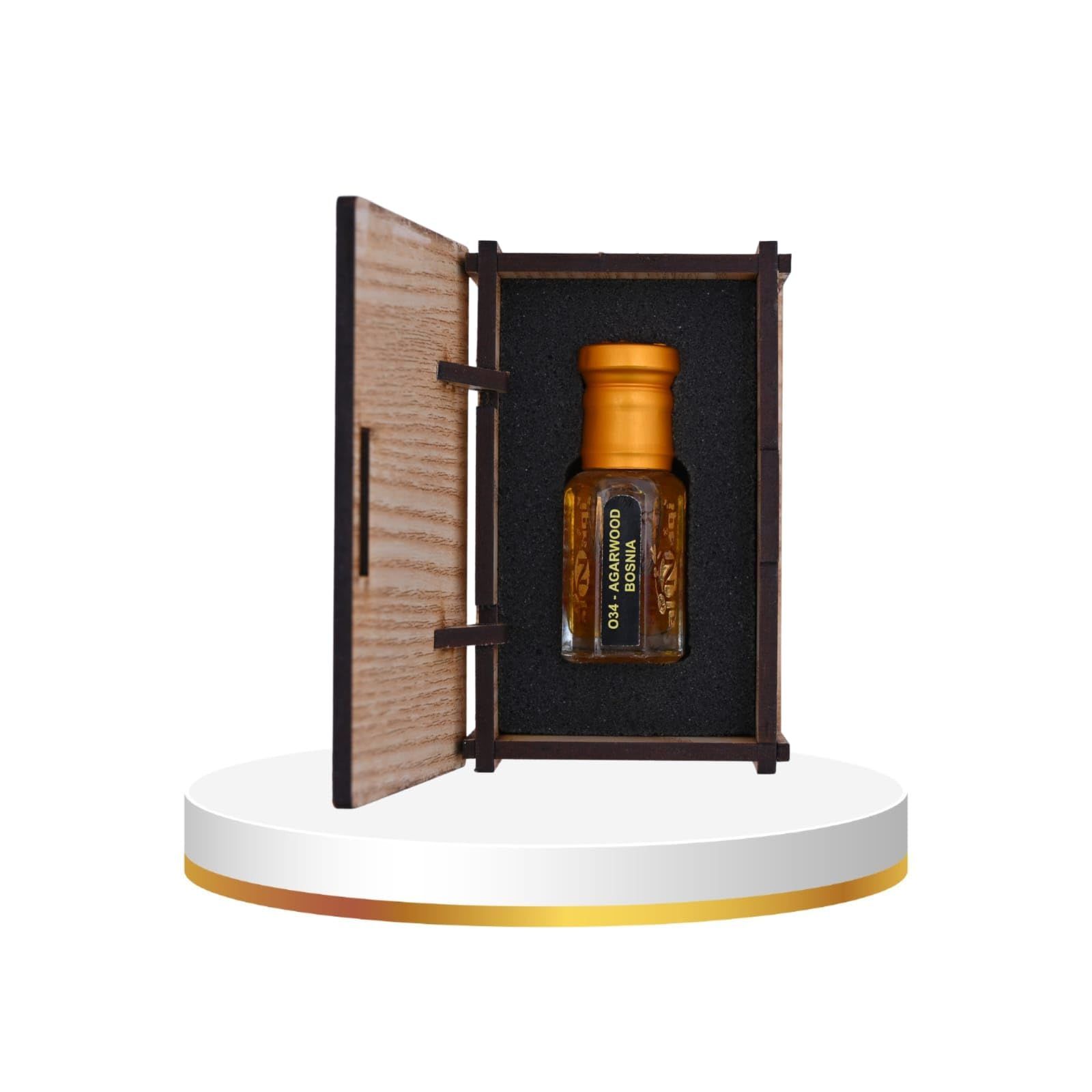 alnaqi fragrances Agarwood Bosina Attar| Perfume Oil Unisex | Alcohol-Free Arabian Attar Roll-On | Long-Lasting Concentrated Perfume Oil with Agarwood, Woody & Amber Notes