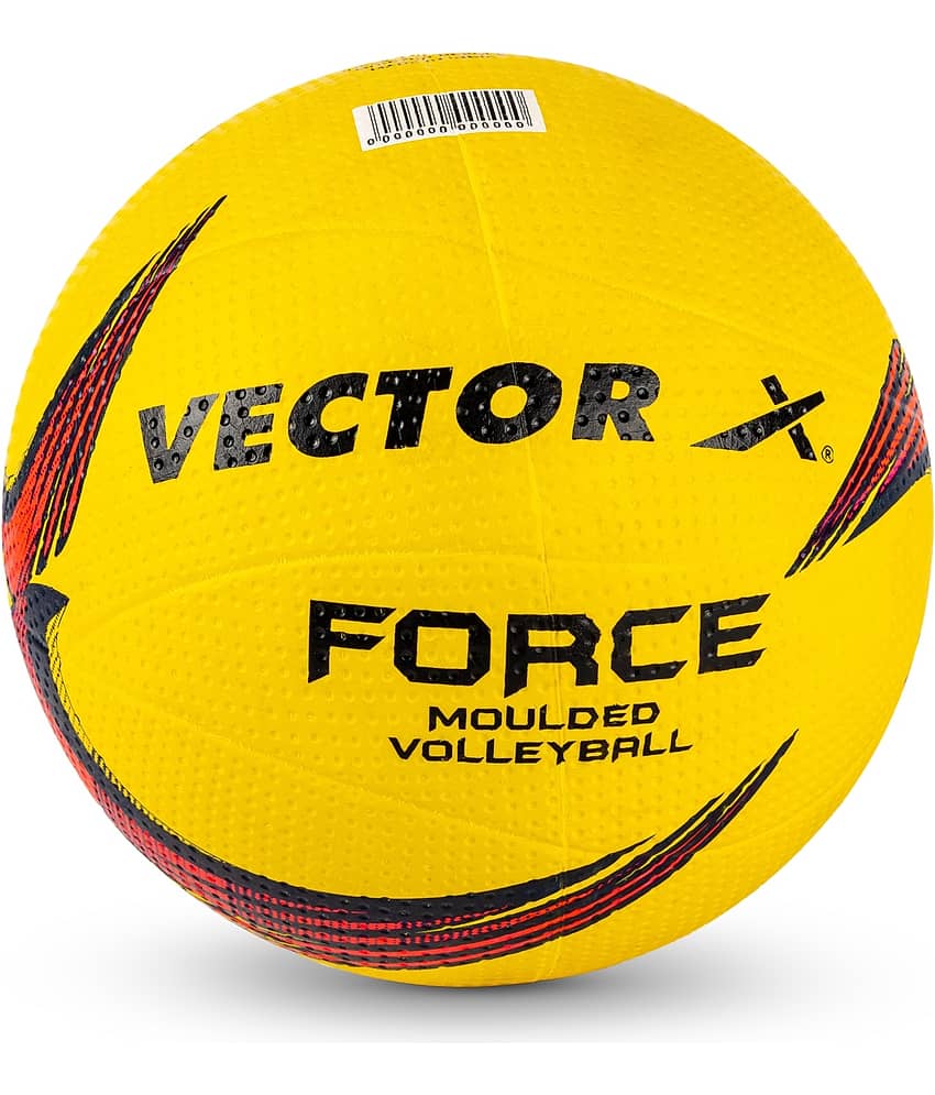 Vector X Force Rubber Moulded Volleyball Size 4 Yellow Red
