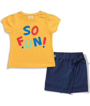 Juscubs Pack of 1 Baby Girls Cotton T-Shirt & Shorts ( Yellow )
