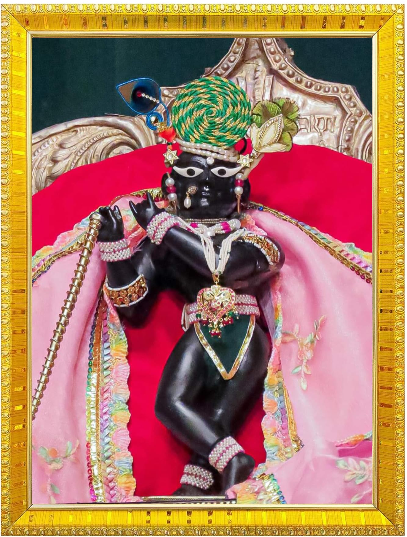 NOKKES Radha Raman Vrindavan Radha Raman Thakur Ji Photo Frames Religious Photo frame 5X7 Inch Photo Frame_QWW30