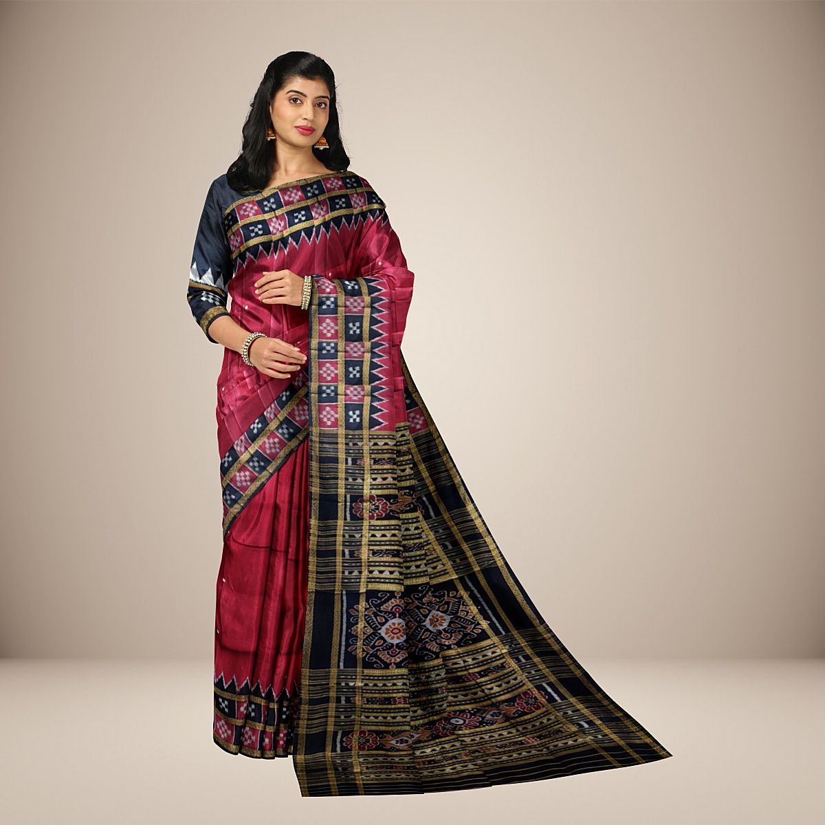 Pasapalli Border Single Buti Khandua Silk Saree