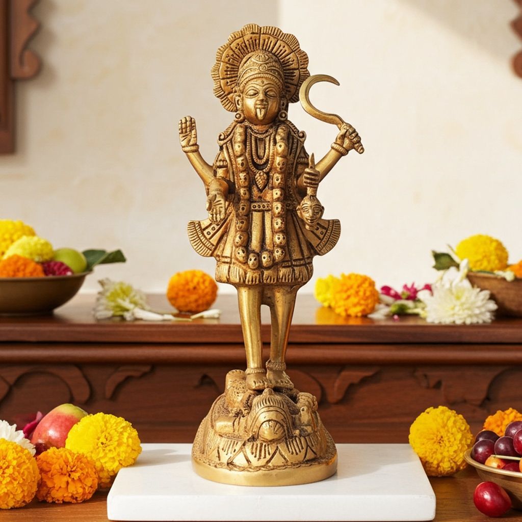 Brass Showpiece Kali Maa God Idol Statue (BSMAS1599 E)