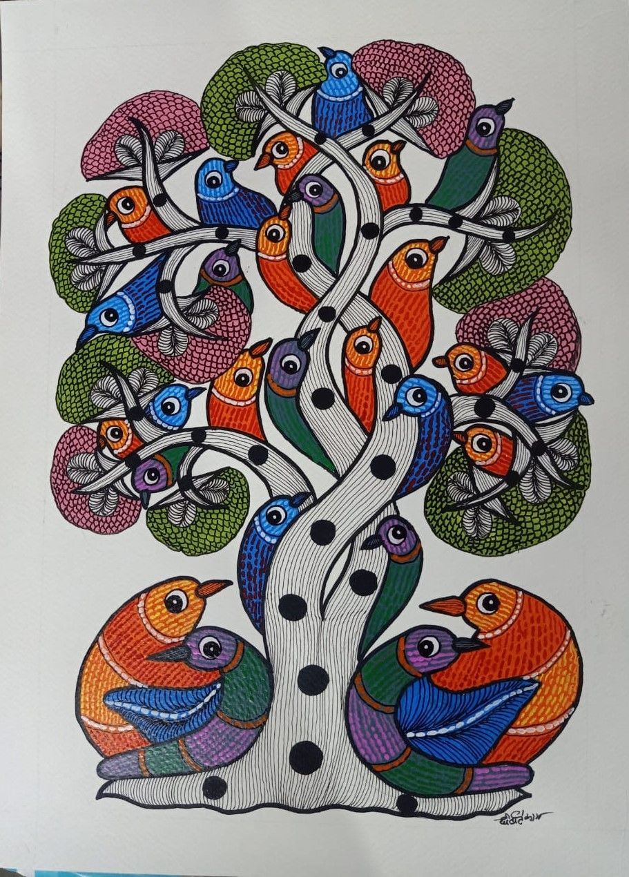 Warli Tree of Life Painting